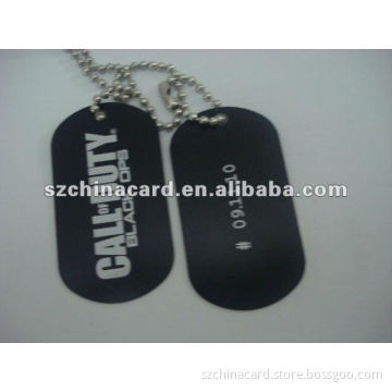 High quality black anodized metal dog tag
